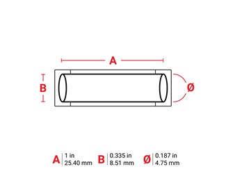 25,40mm bred x 8,51 mm hög 1/100st