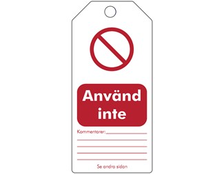 Skrivbara varningstags 5st