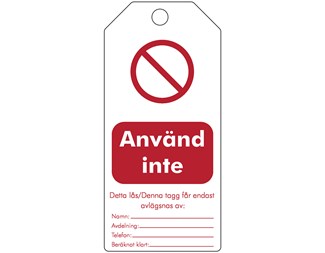 Skrivbara varningstags 5st