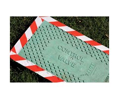 Röd och vit randig 50,80mm bred x 4,57m lång