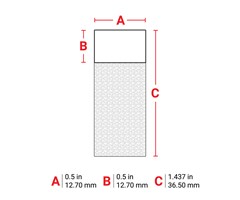 5st/rad 12,70 mm bred x 36,50 mm hög 1/10000st