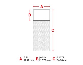 5st/rad 12,70 mm bred x 36,50 mm hög 1/10000st