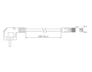 1,8m M12 till 230V Schuko