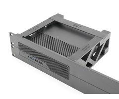 Svart 19" panel med fäste för MiniSforum MS01-MSA1 2U