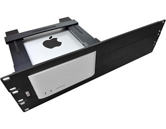 3U Svart 19" panel med fäste för Apple mac studio