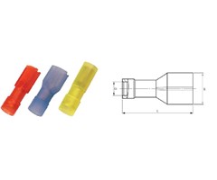 A1505FLS5/ Isolerad flatstifthylsa 0.5-1,5 mm², 100st